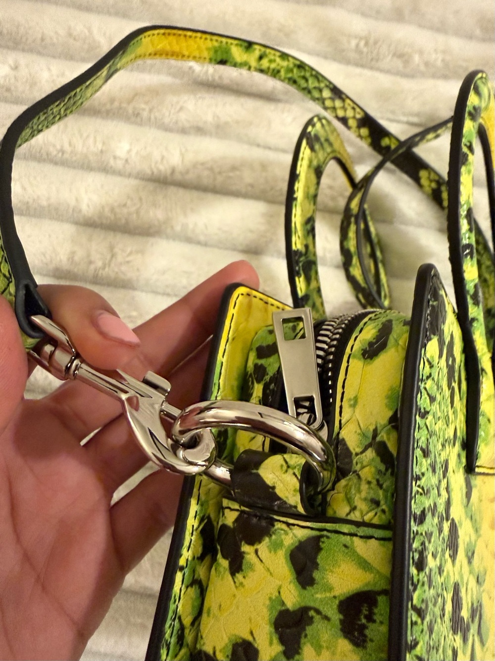Luar Small Ana Snake Effect Leather Crossbody Bag - Picture 8 of 15